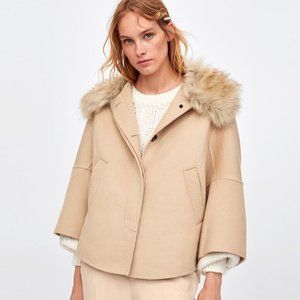 ZARA Textured Cape Coat